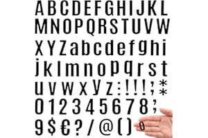 Qilery 32 Sheets 1 Inch Letter and Number Stickers Self Adhesive Vinyl Letters Alphabet Stickers Big Font Letters Number Tags for School Classroom Home Mailbox Decor (Black)