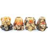 Fire Skull Cigarette Snuffer with Glow in The Dark Eyes - 4 Pack
