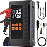 TIWINTUL Portable Car Jump Starter with Air Compressor, 14.8V 8000mAh Battery Booster, 150PSI Tire Inflator, Power Bank & LED Flashlight for Roadside Emergencies & Travel