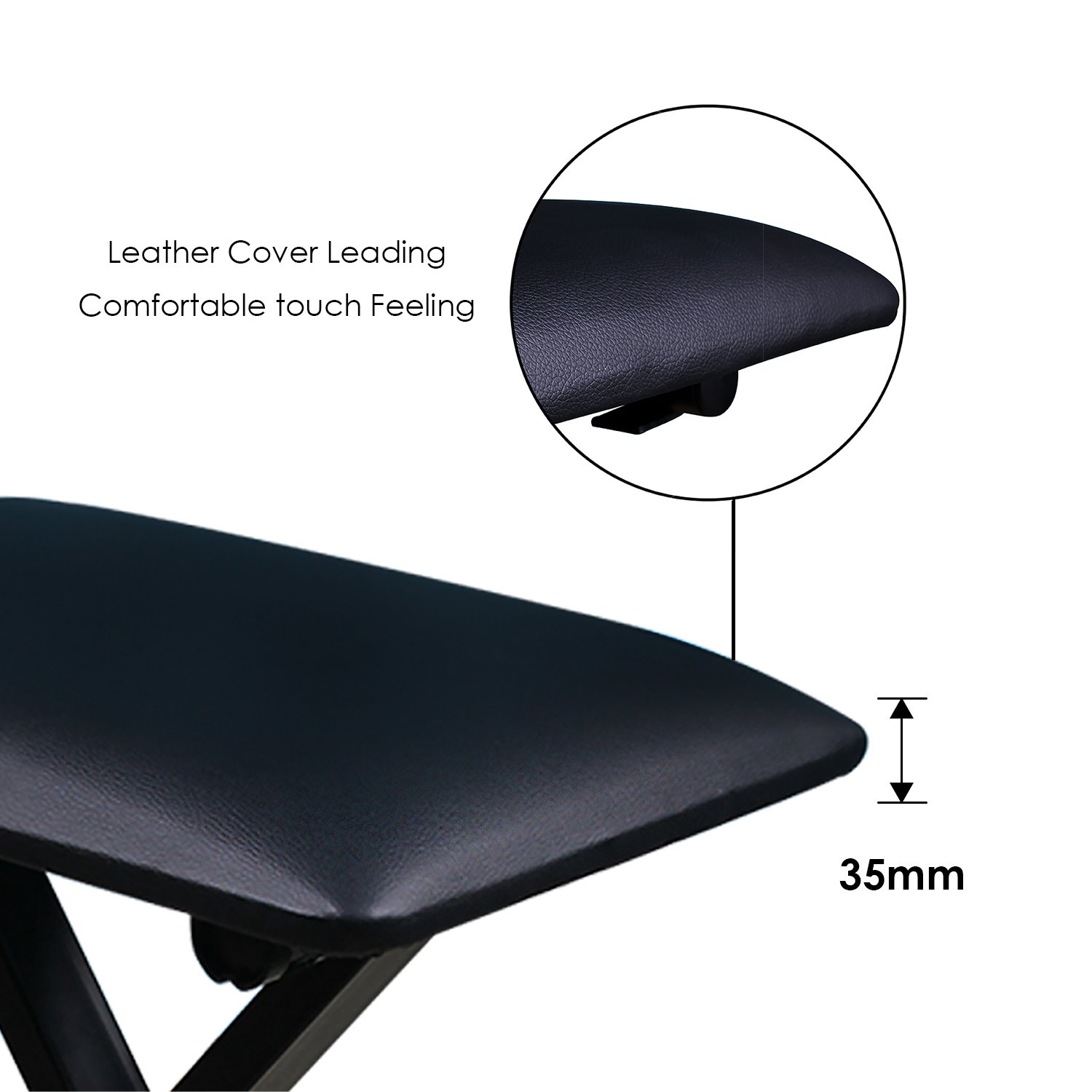Mugig Padded Keyboard X-Style Bench, Piano Chair height adjustable , Keyboard Stool For Piano Keyboard with Leather Pad (Black)