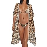 Yuowearedg Bikini Sets for Women with Cover Up 3 Piece Swimsuits Adjustable Beachwear