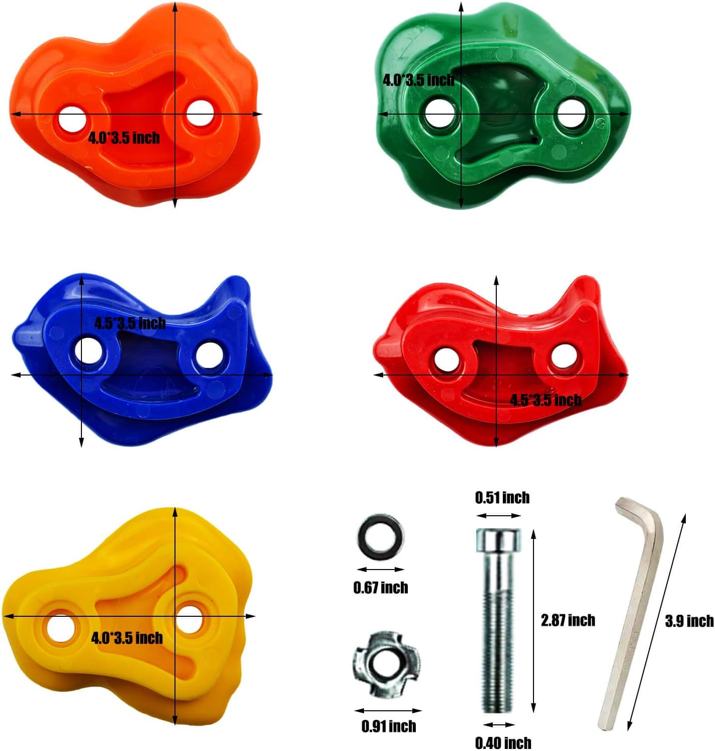 Orgrimmar 25PCS Rock Climbing Holds for Kids and Adults Rock Climbing Wall Grips for Indoor and Outdoor Play Set - Includes Screws and Mounting Hardware: Toys & Games