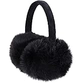 Sudawave Girls Winter Warm Adjustable Knitted Faux Fur Plush Earmuffs Warmers