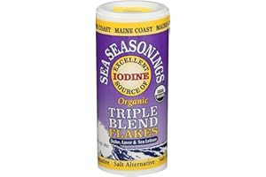 Maine Coast Sea Vegetables Organic Triple Blend Flakes Shaker | Mix of dulse, laver, and sea lettuce seaweed | Perfect for Salads, Soups, Snacks | Gluten-Free, Iodine-Rich Seasoning | 1oz (Pack of 1)