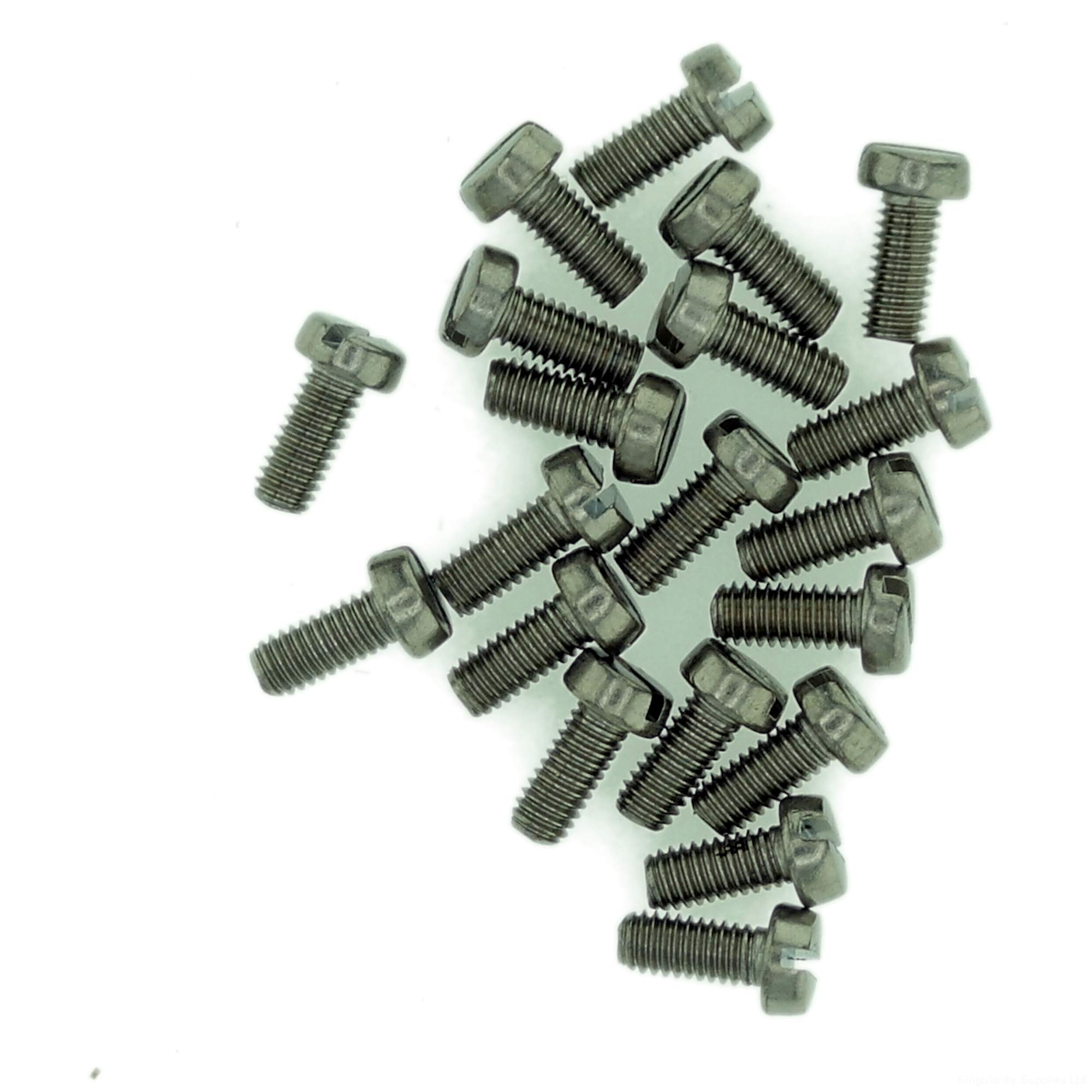 M2.5 (2.5mm x 8mm) Slot Cheese Machine Screw (Bolt) - Stainless Steel (A2) (Pack of 20)