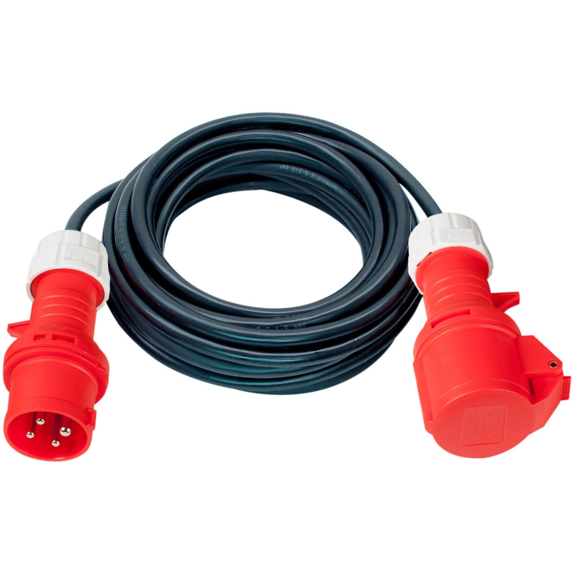 Brennenstuhl CEE extension cable IP44 (10m cable, H07RN-F 5G1,5, 5-pole with CEE plug and coupling, for outdoor use IP44, Made in Germany) black