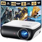 HAPPRUN Native 1080P Bluetooth Projector - Standard | Native 1080P &bull; Mini &amp; Portable &bull; Easy Setup &bull; Built-in Speaker &bull; HDMI for PC, Laptop &amp; PS5