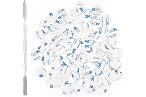 Allwon 100Pcs Metal Stickers for Magnetic Palette Empty Eyeshadow Makeup Palette + Depotting Spatula (50Pcs Round + 50Pcs Square)