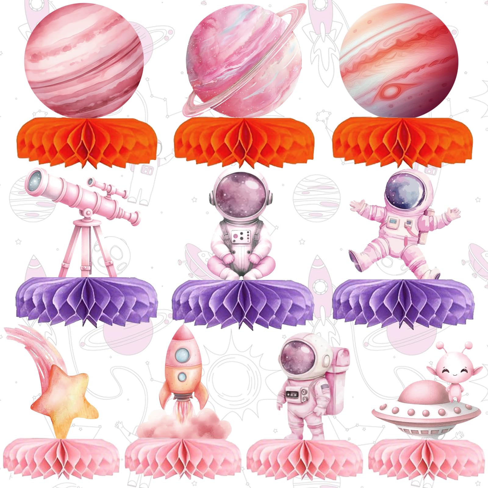 Photo 1 of 10 Pcs Two The Moon Birthday Girl - Space Birthday Party Decorations Outer Space Birthday Decorations Space Themed Party Decorations