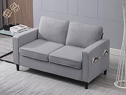 PUREMIND Grey Loveseat Couch for Small Spaces,Cozy