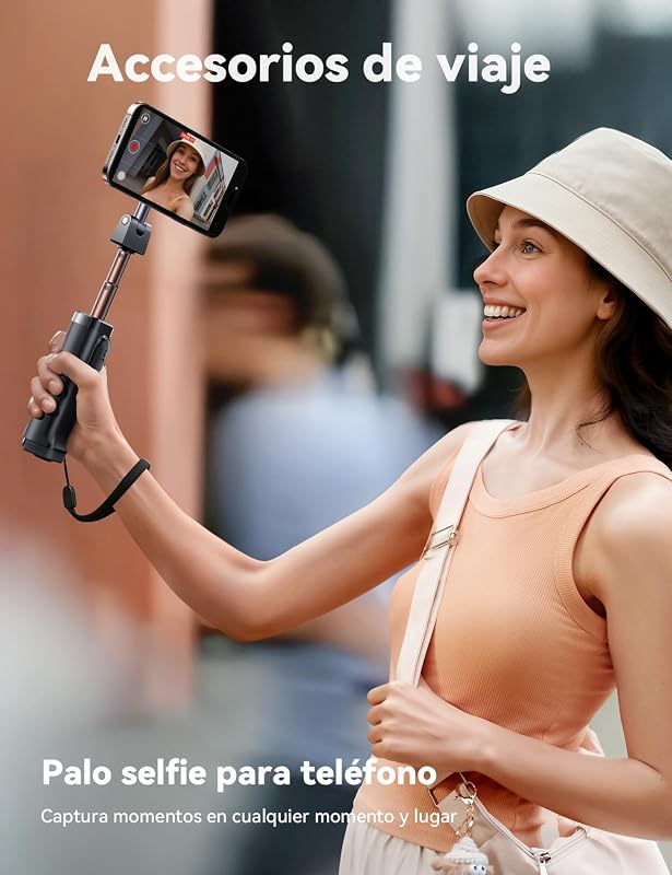 Magnético Palo Selfie con Trípode & Mando, 4 en 1 Extensible Portátil Viaje Magsafe Tripode para Movil Compatible con iPhone 17 16 15 14 13 12 Samsung 26 25 24 23 — foto 7 de 8