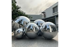INFLATABLEGAGA Inflatable Mirror Ball 0.6m/24in Big Shiny Balls Airtight Giant Mirror Balloon Large PVC Sealed Sphere For Events & Stage Party, Advertising, Shows Decoration(1 Piece,Silver,Without Air Pump)