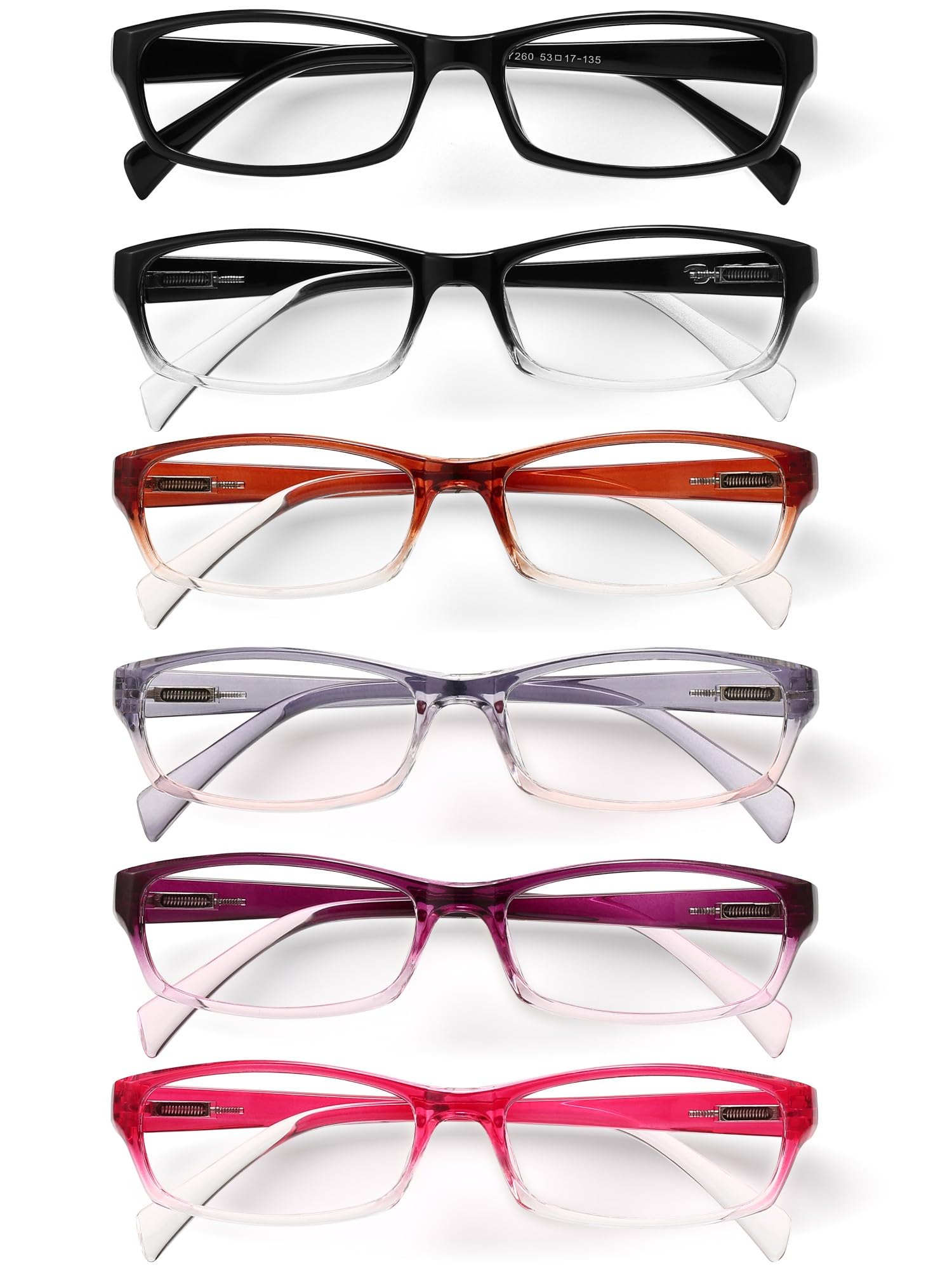 Photo 1 of Gaoye Reading Glasses for Women, 6 pack Fashion Readers for Women Men Spring Hinge Eye Glasses, Blue Light Reading Glasses