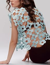 Yimoon Women's Hollow Out Floral Lace Vest