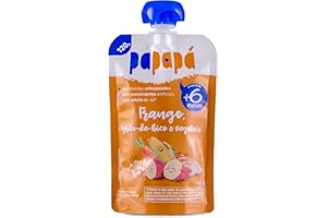 Papapá, Papinha infantil, Sabor Frango, Grão-de-Bico e Vegetais, 120g, Laranja