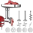 Metal Food Grinder Attachment for KitchenAid Stand Mixer and Cuisinart Mixer SM-50Series,Meat Grinder,Durable Attachment for 