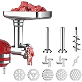 Metal Food Grinder Attachment for KitchenAid Stand Mixer and Cuisinart Mixer SM-50Series,Meat Grinder,Durable Attachment for 