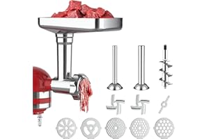 Metal Food Grinder Attachment for KitchenAid Stand Mixer and Cuisinart Mixer SM-50Series,Meat Grinder,Durable Attachment for 