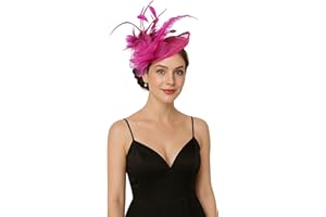 Litter Star Fascinators Headband with Feather, Women's Tea Party Hat for Kentucky Derby, Cocktail, Wedding, Fancy Dress Party