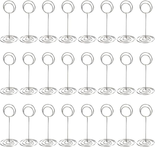 Amazon Com Tecunite 24 Pack Table Number Holder Wedding Table Name Card Holder Clips Picture Memo Note Photo Stand Silver Home Kitchen