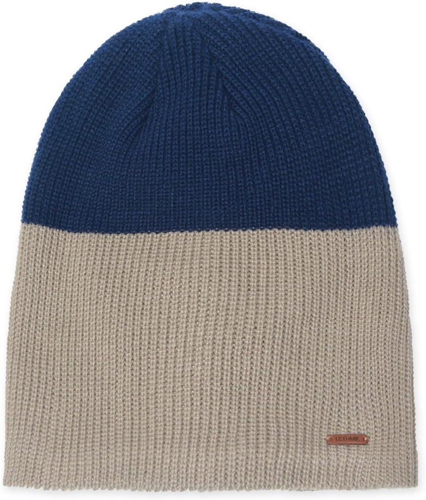 LETHMIK Fleece Lined Beanie Hat Mens Winter Solid Color Warm Knit Ski Skull Cap