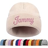 Feraurae Personalized Toddlers Hat for Baby Boys Girls Gift Custom Kids Beanie Embroidered Knit Winter Hats
