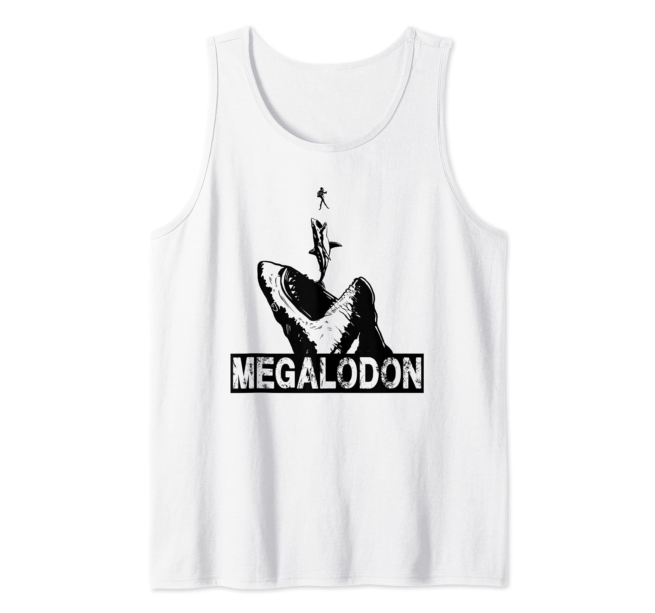 Megalodon Great White Shark Giant Shark Lover Diver Tank Top