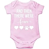 AW Fashions And Then There Were Four Baby Bodysuit Cute Newborn Boy Outfit Funny Baby Romper Girl Clothes
