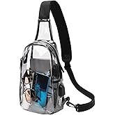 TINYAT Clear Sling Bag Stadium Approved Transparent Bag Crossbody Casual Shoulder Chest Bag for Men Women,T9060