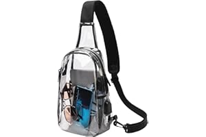 TINYAT Clear Sling Bag Stadium Approved Transparent Bag Crossbody Casual Shoulder Chest Bag for Men Women