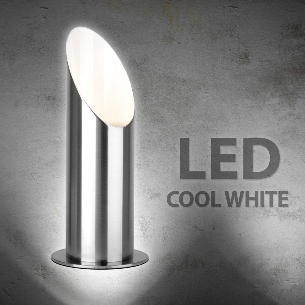 Modern Brushed Chrome Table/Floor Standing Uplighter Wall Wash Lamp
