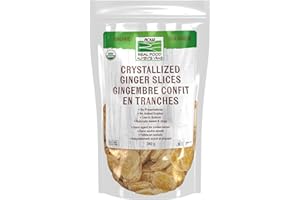 NOW Real Foods, Organic Crystallized Ginger Slices, Low-Sodium, Sulfur-Free, Preservative-Free and Non-GMO, 340g