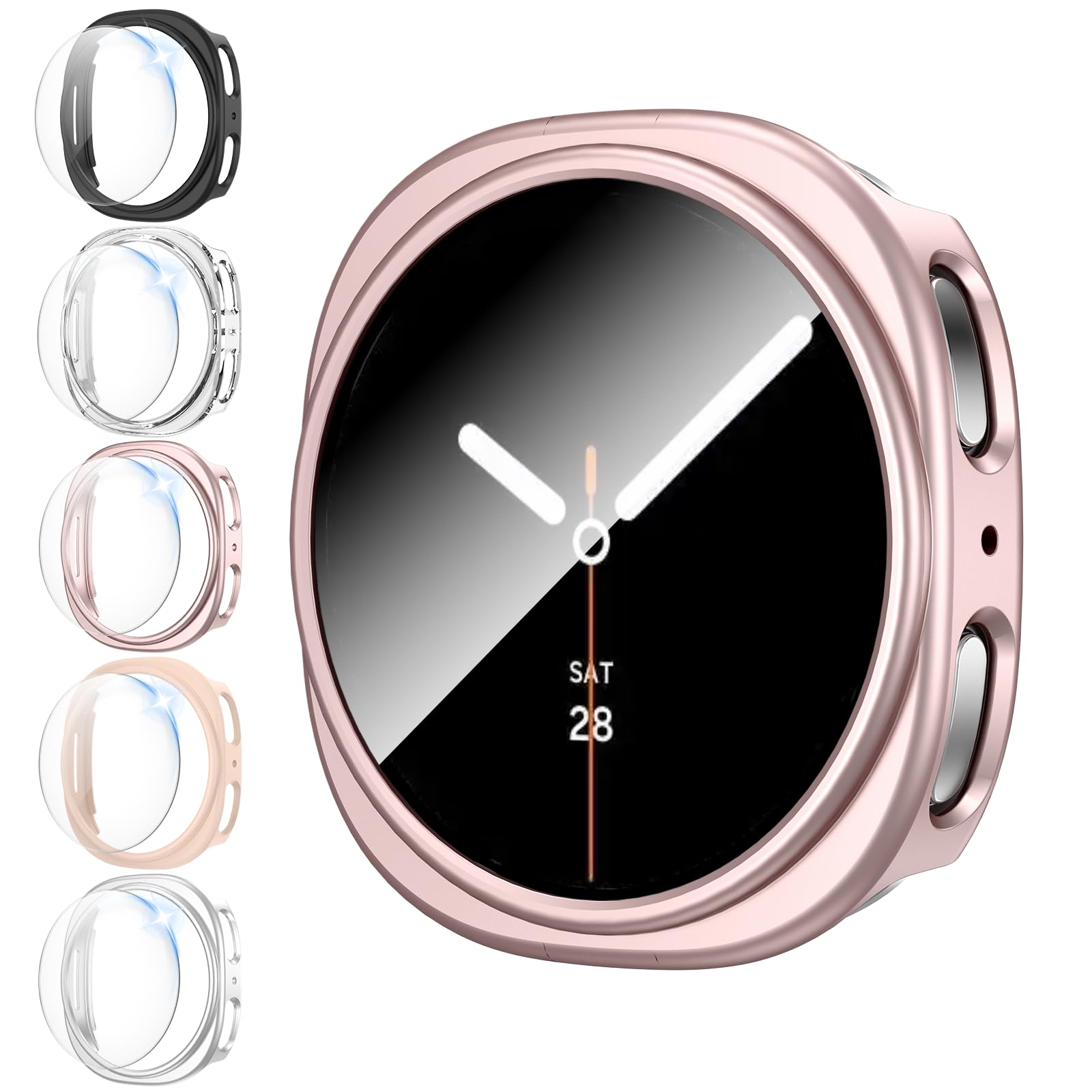 Photo 1 of shenou 5+5 Pack Cases for Samsung Galaxy Watch 8 44mm 2025 with Screen Protector, Hard PC Bumper Case and Tempered Glass Protective Cover for Men/Women