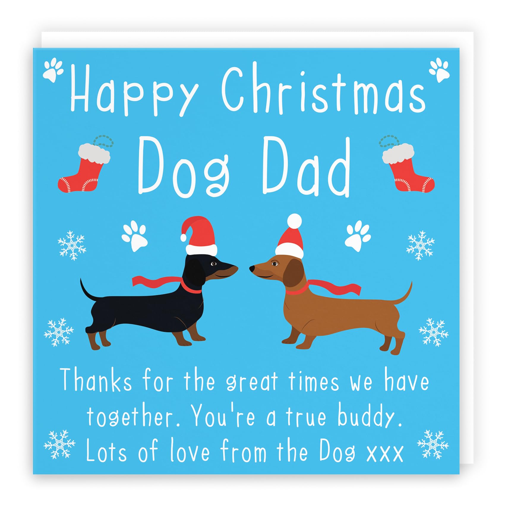 Hunts England - Dog Dad Christmas Card - Xmas Card From The Dog To Dad - Happy Christmas Dog Dad - Thanks For The Great Times We Have Together... - Iconic Collection