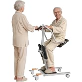 VOCIC Sit to Stand Assist Lift for Seniors, Active Standing Trainer with Split Seat, Upgraded All-Terrain Wheels for Carpet &amp; Narrow Spaces, Widened Base for Easy Toilet Access, AY13
