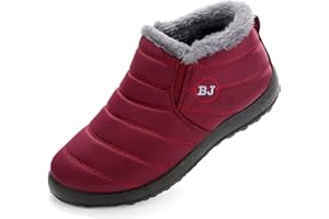 VYKF Womens Snow Boots Winter Warm Booties Fur Lined Anti-Slip Ankle Boots Outdoor Slip On Waterproof Booties Comfortable Warm Shoes
