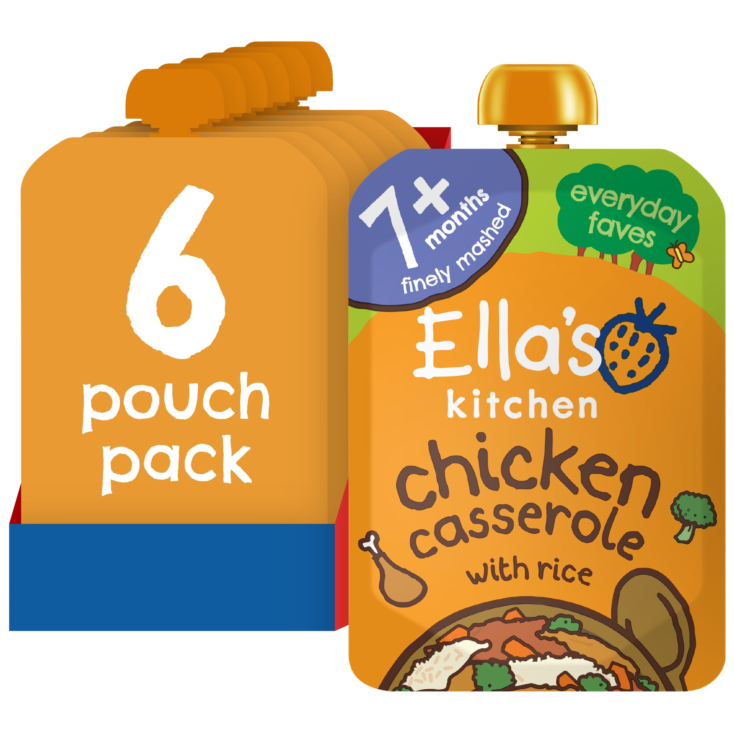 Ella's Kitchen Stage 2 from 7 Months Organic Chick Chick Chicken Casserole with Rice 130 g (Pack of 6)