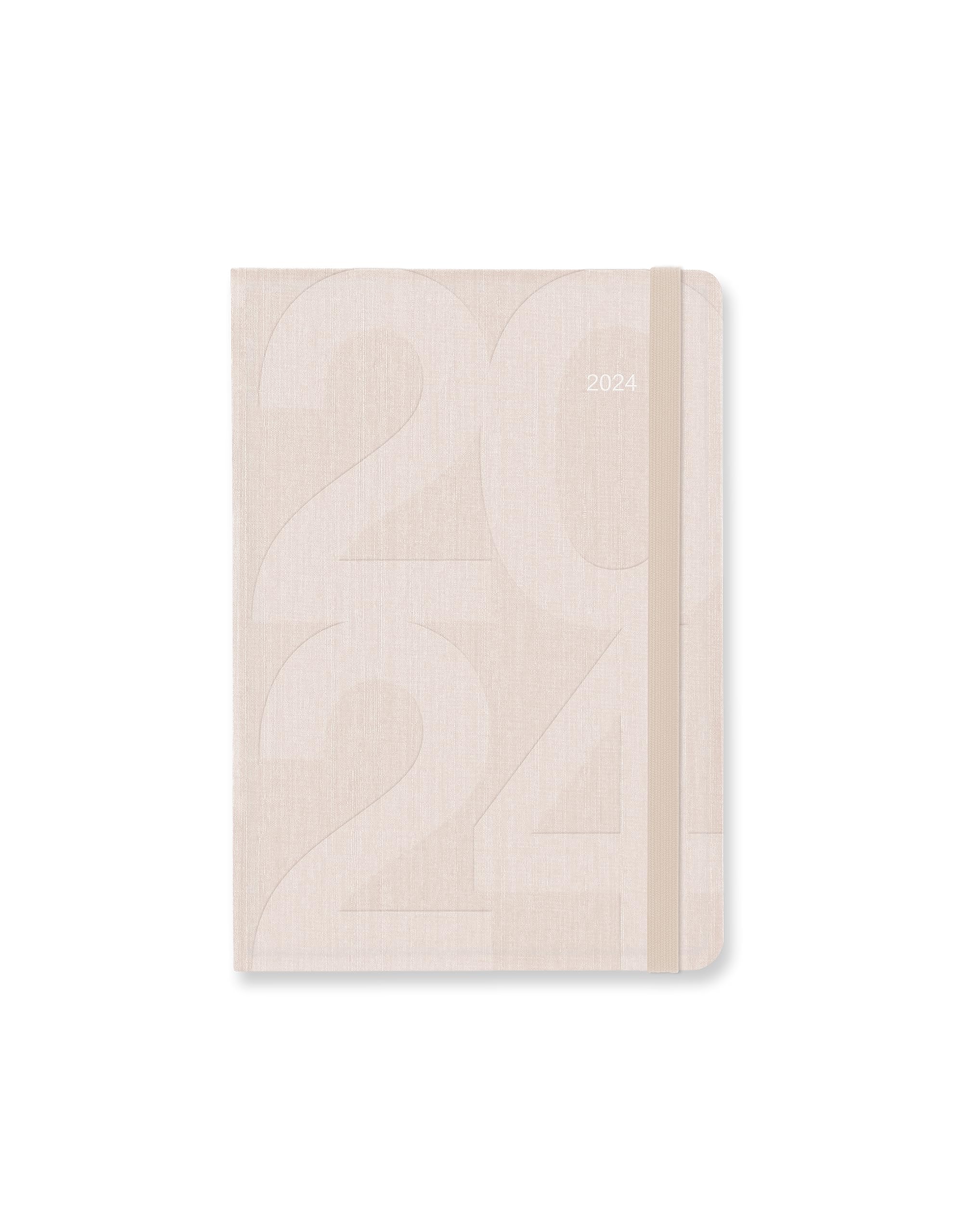 Letts Block A6 day to a page with appointments 2024 diary - sand