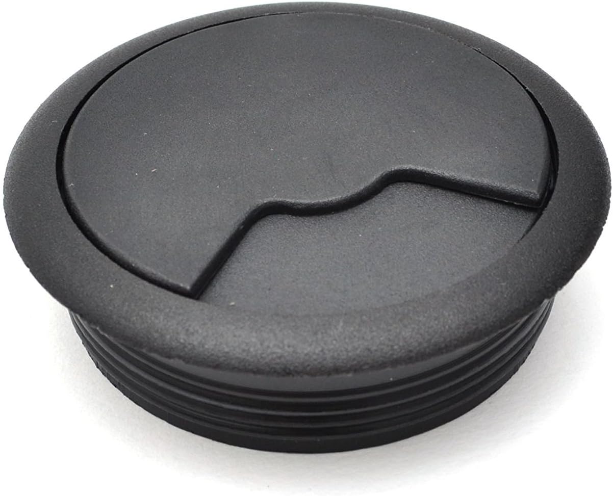 80mm Black PC Computer Desk Plastic Grommet Table Cable Tidy Wire Hole