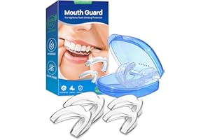 NEATEETH Mouth Guard for Grinding Teeth at Night, Night Guards for Teeth Grinding, Mouth Guard for Sleeping, Pack of 4 Moldable Guards for Bruxism & Teeth Clenching – Includes 2 Sizes & 1 Travel Case