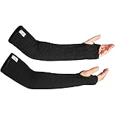 ReHaffe Kevlar Sleeves Heat Resistant,18 Inch Long Anti Cut,Fire,Burn Arm Sleeves with Thumb Hole- Safety Arm Guards for Welding,Kitchen,Gardening,Mechanic Work