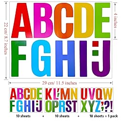 Bemeol 30 Sheets Letter Stickers 4 Inch Alphabet