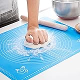LIMNUO Silicone Pastry Mat for Pastry Rolling with Measurements, Thick Non Stick Baking Mat with Measurement Fondant Mat…