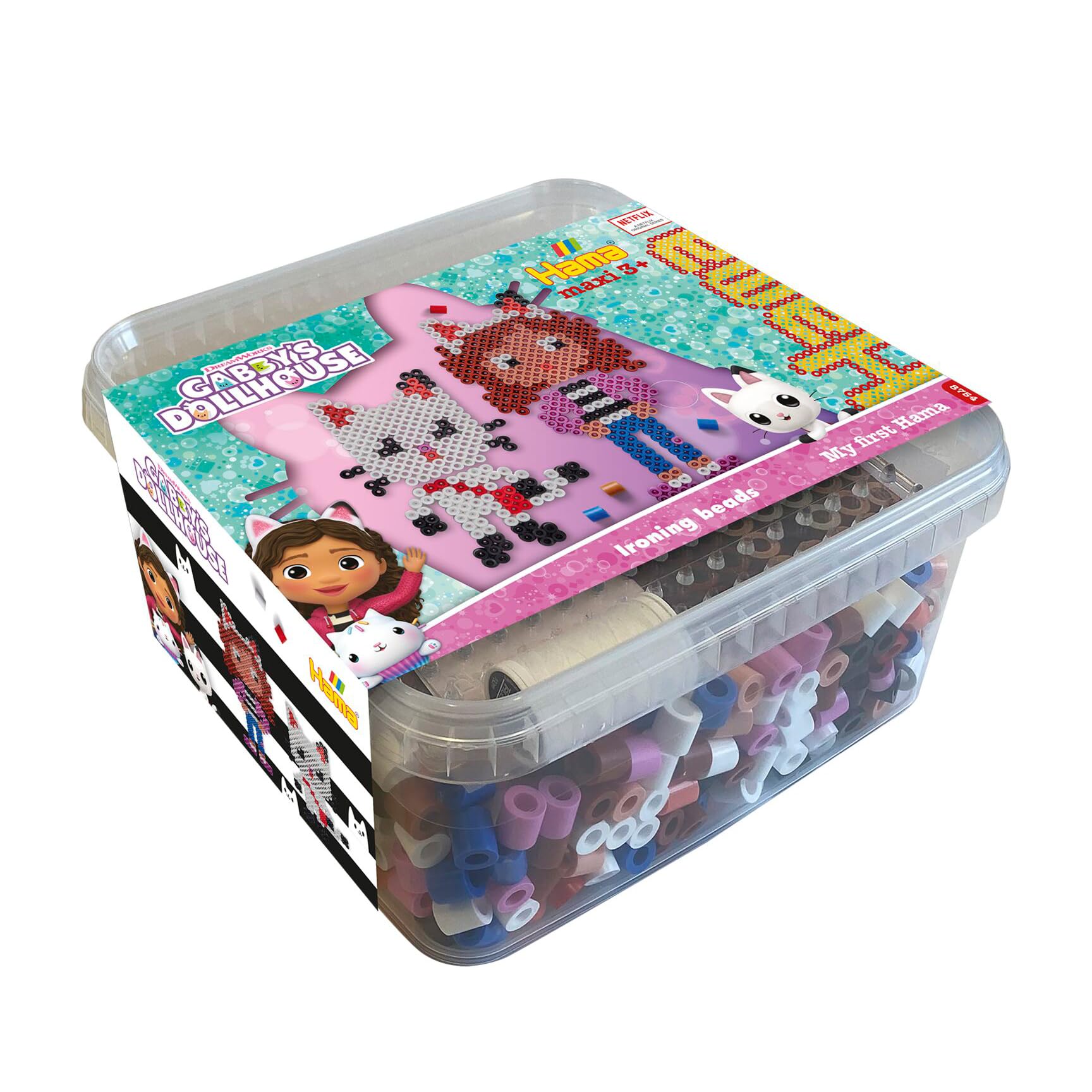 Hama Maxi Beads Box, Gabby's Dollhouse, Official Hama Beads Arts and Crafts Kit for Boys and Girls Ages 3+, My First Gabby's Dollhouse Mess Free Creative Craft Gift — image 1