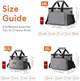 Lifewit Lunch Bag 24L Insulated Cooler Grey 40 Can Adult Portable view 2