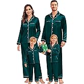 SWOMOG Family Matching Pajamas Set Christmas Pajamas Long Sleeve Button Down Pj Set 2Pcs Festival Party Sleepwear