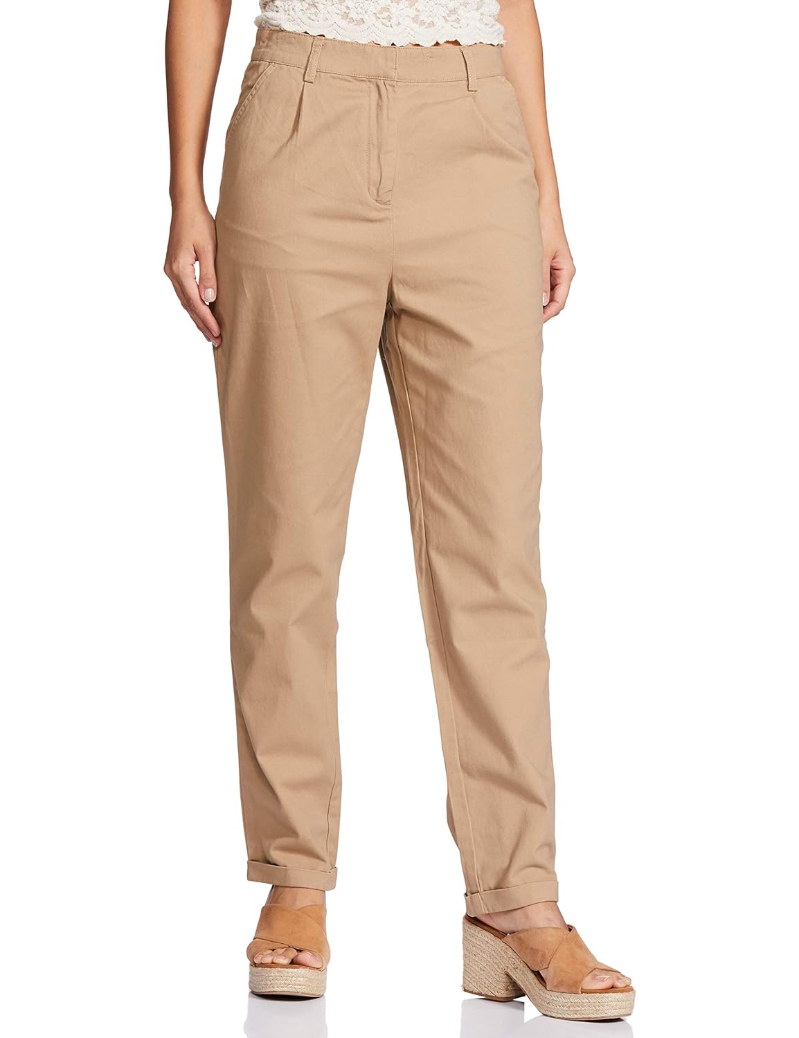 Buy Forever 21 Women's Slim Fit Pants (282891043_Tan_Medium) at Amazon.in