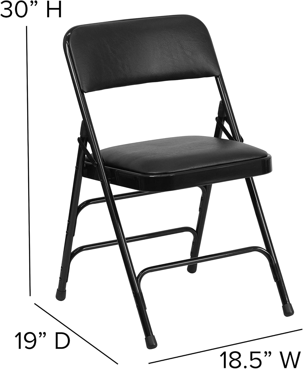Flash Furniture HERCULES Series Metal Folding Chairs with Padded Seats | Set of 2 Black Metal Folding Chairs: Furniture & Decor