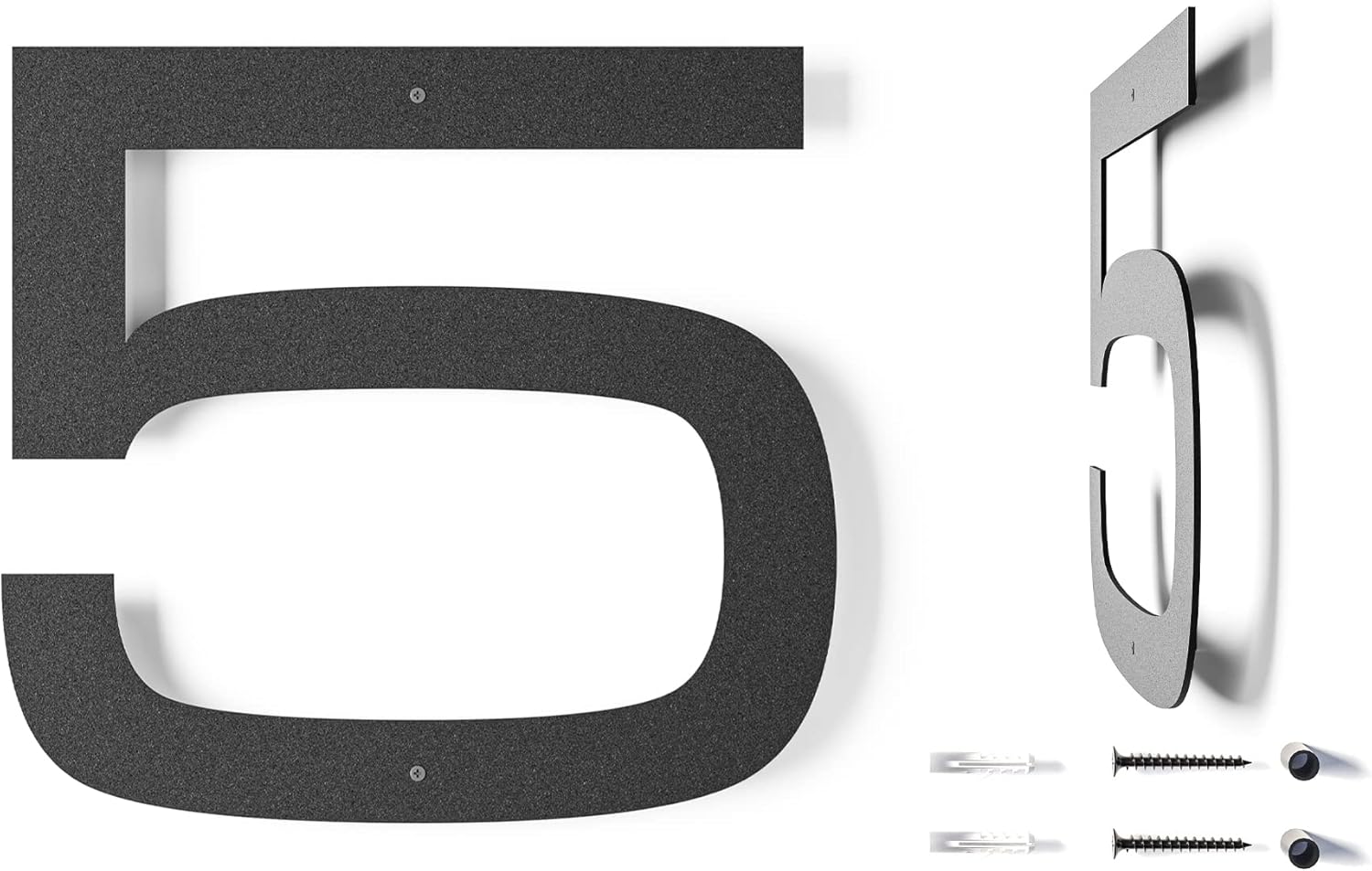 Address Signs - 6 Inch Modern Floating House Numbers | Large Metal House Numbers for Outdoors | Black Coated Rust-Proof Home Address Numbers