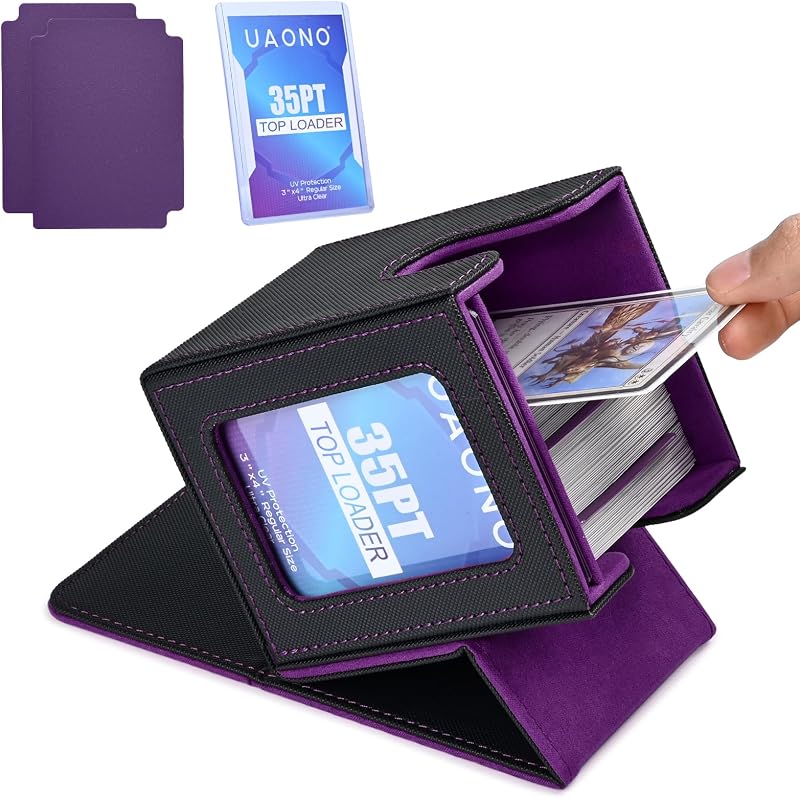 UAONO Card Deck Box MTG Commander Display Holds 100+ Cards PU Leather